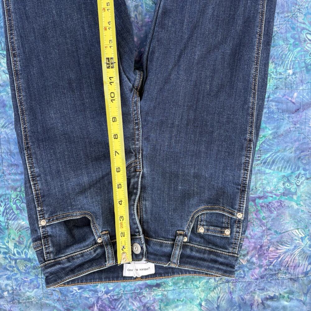Urban Revivo Dark Blue Bootleg Jeans Size 2 Denim Long Leg - Picture 9 of 10